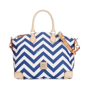 Dooney and Bourke Blue and White Chevron